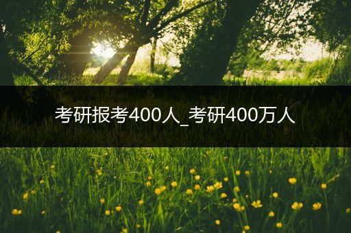 考研报考400人_考研400万人