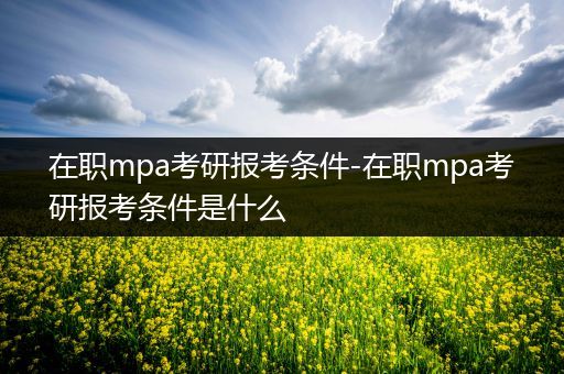 在职mpa考研报考条件-在职mpa考研报考条件是什么