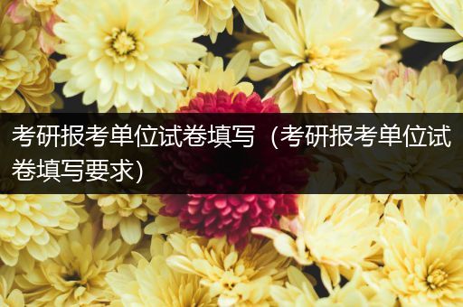 考研报考单位试卷填写（考研报考单位试卷填写要求）