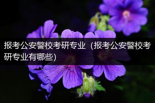 报考公安警校考研专业（报考公安警校考研专业有哪些）