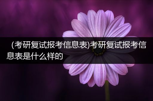 （考研复试报考信息表)考研复试报考信息表是什么样的