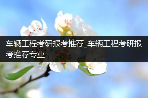 车辆工程考研报考推荐_车辆工程考研报考推荐专业