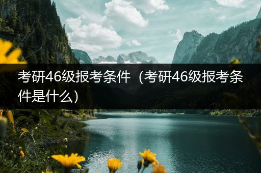 考研46级报考条件（考研46级报考条件是什么）