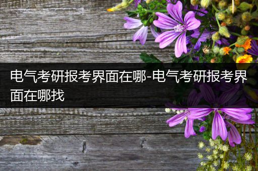 电气考研报考界面在哪-电气考研报考界面在哪找