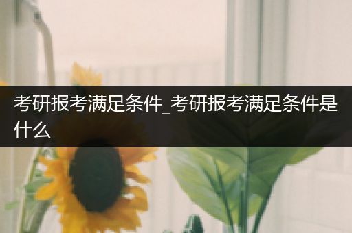 考研报考满足条件_考研报考满足条件是什么