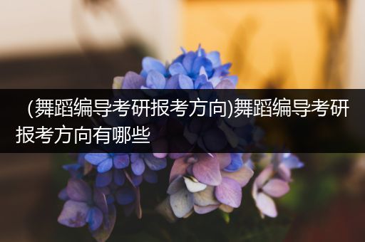 （舞蹈编导考研报考方向)舞蹈编导考研报考方向有哪些