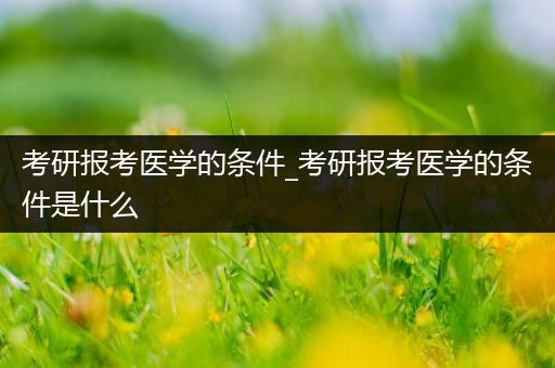 考研报考医学的条件_考研报考医学的条件是什么