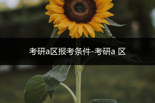 考研a区报考条件-考研a 区