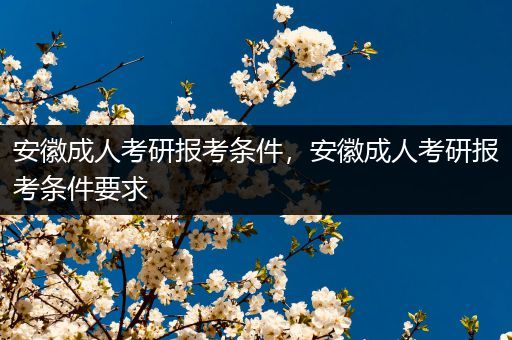 安徽成人考研报考条件，安徽成人考研报考条件要求