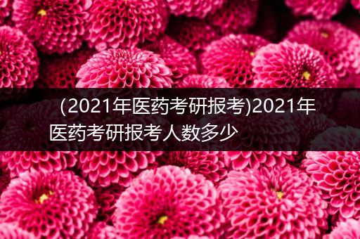 （2021年医药考研报考)2021年医药考研报考人数多少