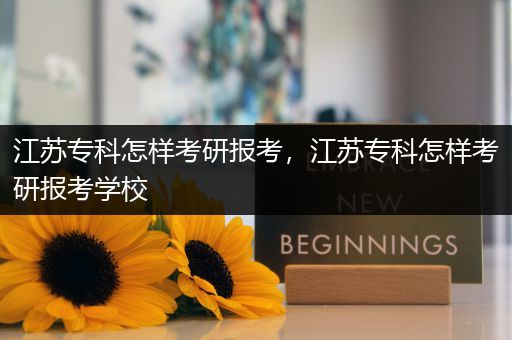 江苏专科怎样考研报考，江苏专科怎样考研报考学校