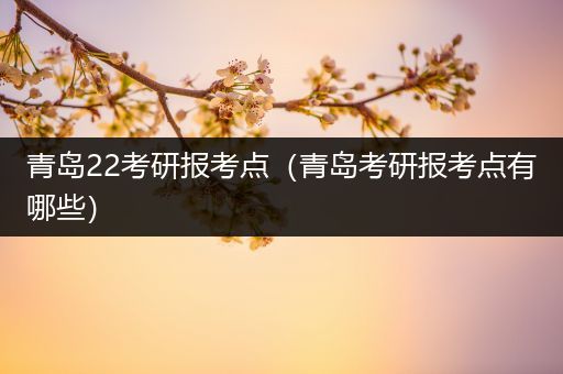 青岛22考研报考点（青岛考研报考点有哪些）