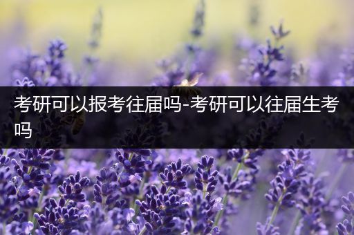 考研可以报考往届吗-考研可以往届生考吗