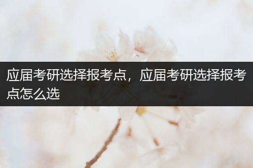 应届考研选择报考点，应届考研选择报考点怎么选