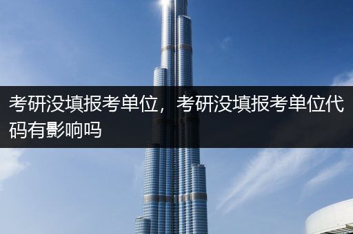 考研没填报考单位，考研没填报考单位代码有影响吗