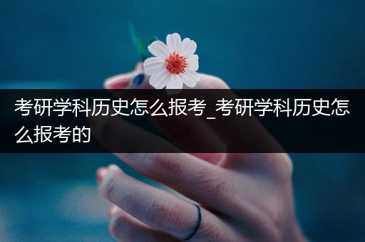 考研学科历史怎么报考_考研学科历史怎么报考的