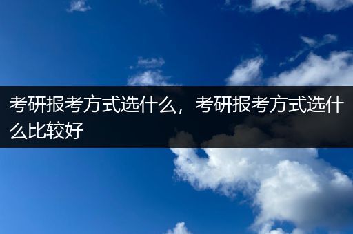 考研报考方式选什么，考研报考方式选什么比较好