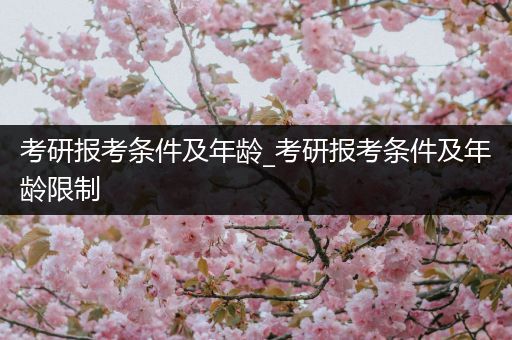 考研报考条件及年龄_考研报考条件及年龄限制