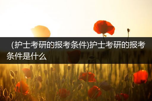 （护士考研的报考条件)护士考研的报考条件是什么