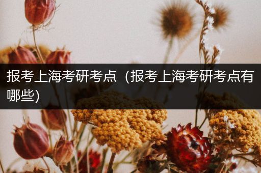 报考上海考研考点（报考上海考研考点有哪些）