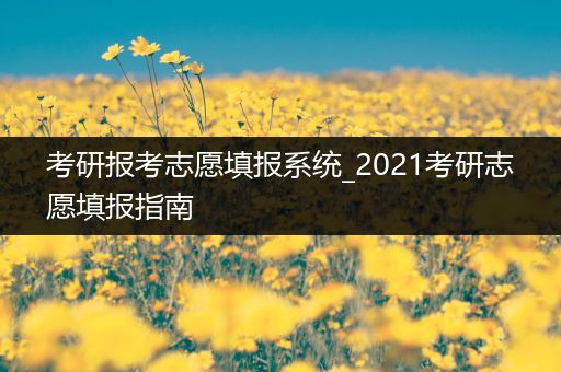 考研报考志愿填报系统_2021考研志愿填报指南