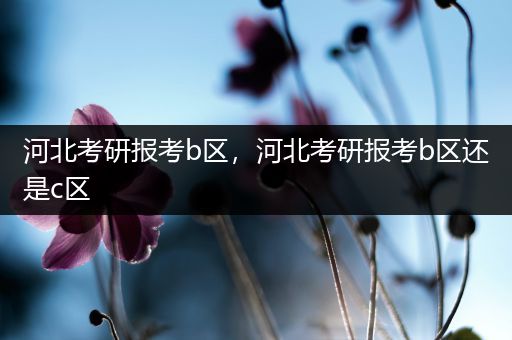 河北考研报考b区，河北考研报考b区还是c区