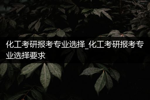 化工考研报考专业选择_化工考研报考专业选择要求