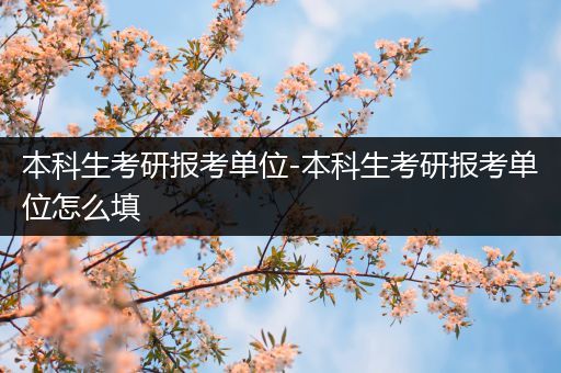 本科生考研报考单位-本科生考研报考单位怎么填