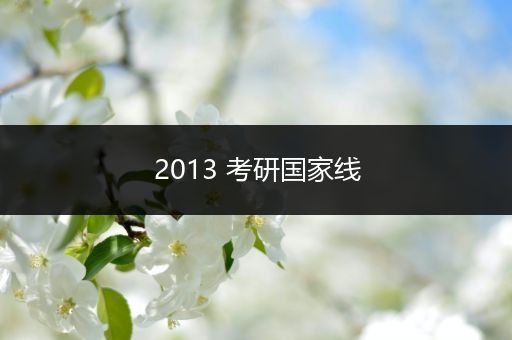 2013 考研国家线