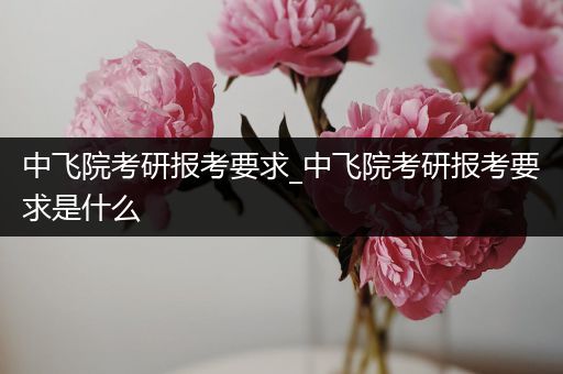 中飞院考研报考要求_中飞院考研报考要求是什么